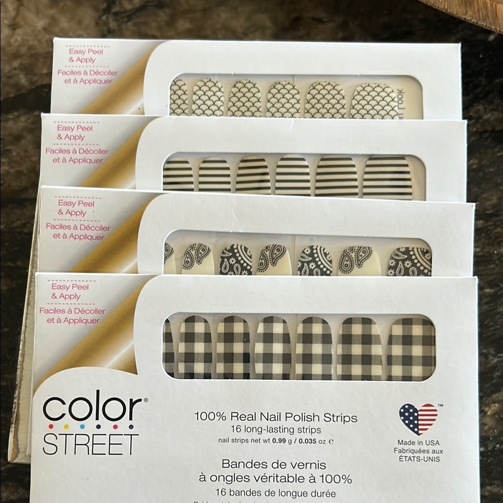Color Street Nail Polish Strips 4 pack Bundle